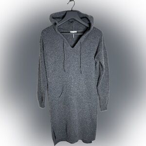 StichDrop Gray V-Neck Sweater Dress